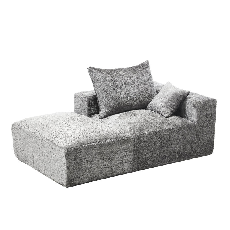 2 canapé avec tissu Boucle et mousse à mémoire de forme - siège profond, confort, pour la chambre à coucher, facile à transporter, mousse de transport moderne en chenille froissée, tissu, chenille améliorée, rebond rapide
