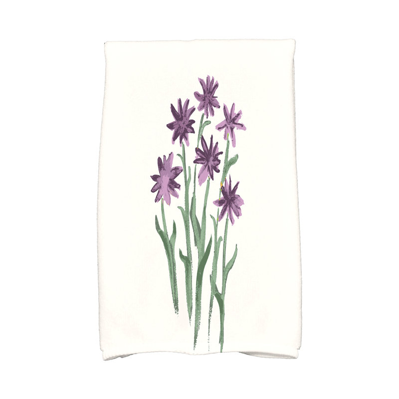 Jayapura Floral Tea Towel Kitchen Towel, Purple