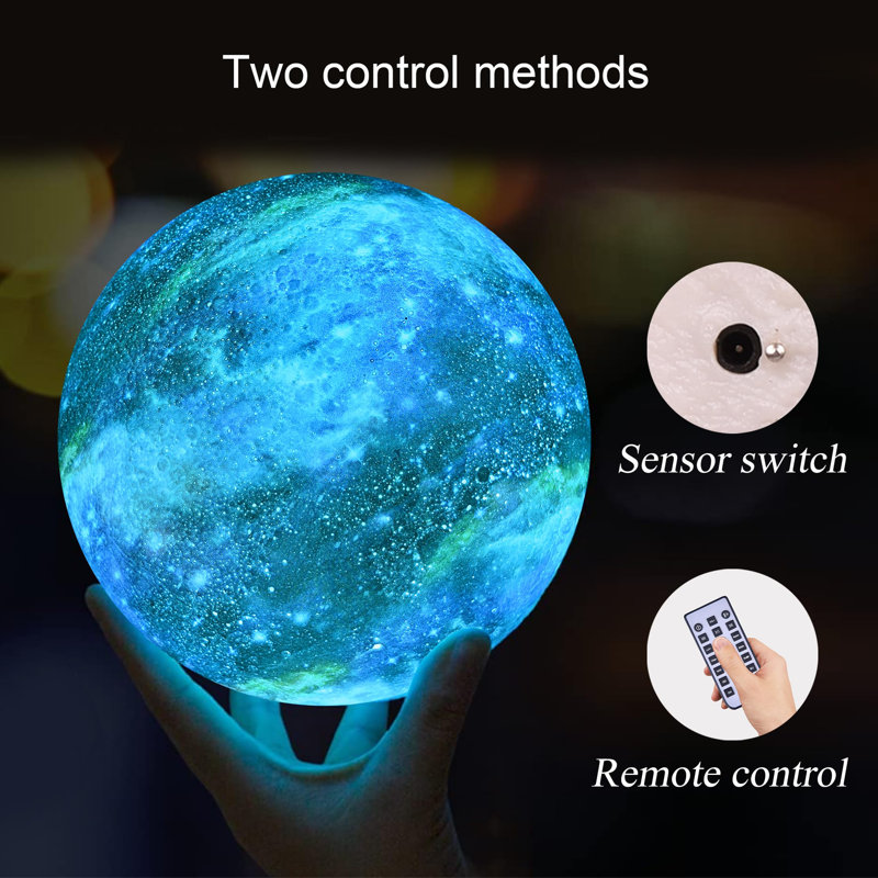 Moon Lamp with Bluetooth & White Noise, 5.9 Inch Multicolor 3D Night Light