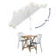 Demi-parasol de style côtier 9 pi avec frange festonnée, manivelle et inclinaison Beverly 9 pi Coastal-807307872-821560283
