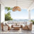 Sepherina Outdoor Rattan Pendant Light - 28" Natural Large Sculptural 1-Light Polished Handwoven Adjustable Light Fixture For Patio in Boho, Tropical & Coastal Style-389785429-389785426