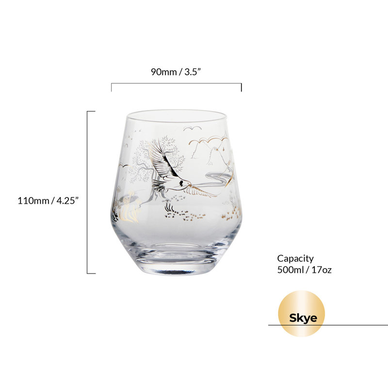 Skye 17 oz. Ensemble de verres à vin sans pied en verre