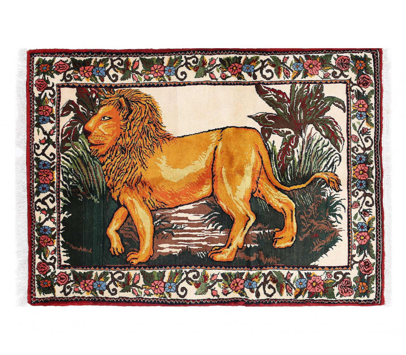 Tapis en laine d'agneau doré unique 3 pi 5 po x 4 pi 11 po Minaahil