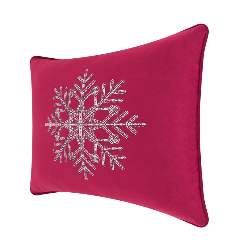 Coussin Sparkles Home | Strass et fausses perles | Rembourrage en plumes | Couleurs personnalisables, Velours fuchsia