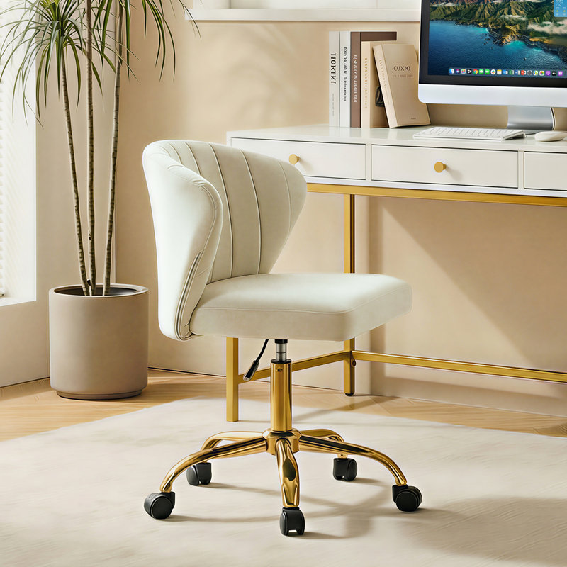 Chaise de travail ergonomique avec dossier capitonné Alice, Tanné