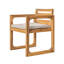 Chaise de salle à manger d'extérieur moderne Selborne Mid-Century avec assise rembourrée, structure en bois d'acacia massif