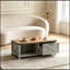 Table basse avec tiroir et tablettes ouvertes