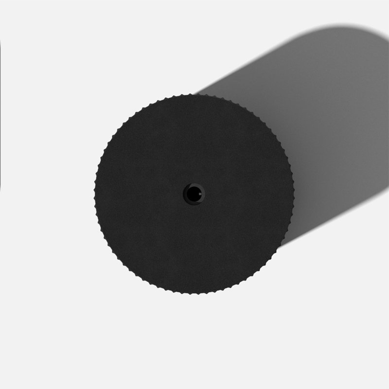 Black Plastic-Concrete Outdoor Side Table with Umbrella Hole