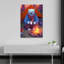 Ours polaire, feu de camp, café, pacifique, abstrait, ours contemporain, forêt d'automne, art mural-129144517