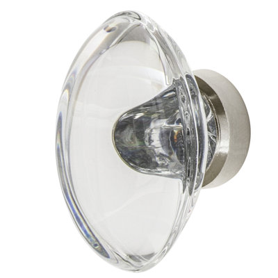 Oval Clear Crystal 1 3/4" Cabinet Knob