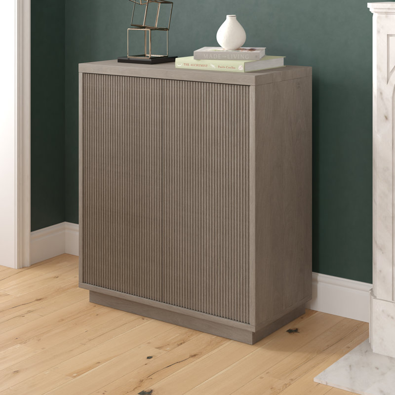 Armoire d'appoint rectangulaire large 27,75 po Warden, Gris antique / chêne