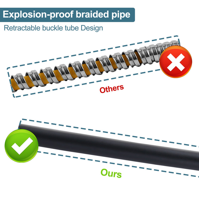 Matte Black 79-Inch PVC Shower Hose with Brass Fittings