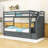 Twin Over Twin Wood Bunk Bed With Twin Trundle, Storage Staircase And Guardrails-1281582051