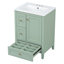 Meuble-lavabo de 24 pouces avec lavabo en céramique, tablette réglable, 3 tiroirs et armoire-1682103335