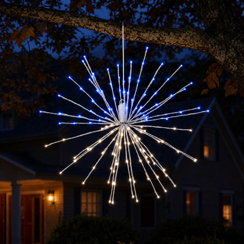 200 lanternes 200 lumières, H 24 po x L 24 po x l 24 po, Blue/Pure White