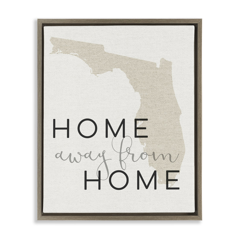 Home Sweet Florida, typographie, Cadre flottant orme Montalcino, H 21 po x l 17 po