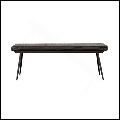 Banc à coussins espresso et capitonné noir