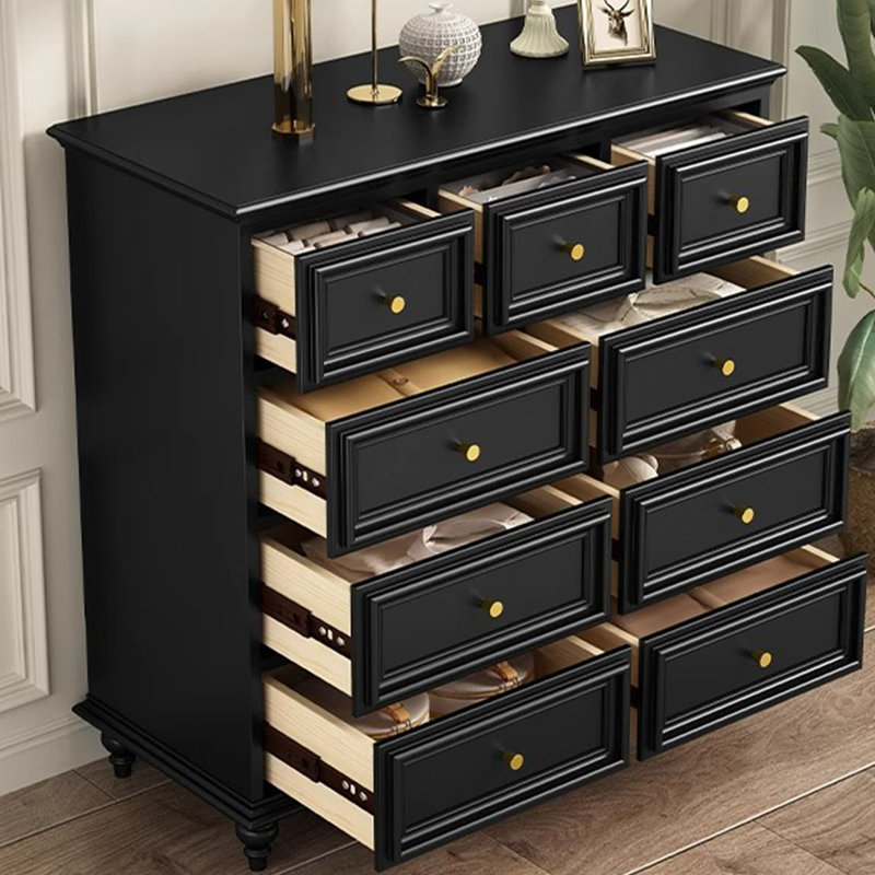 Armoire de rangement à grande capacité de style tiroir, Noir