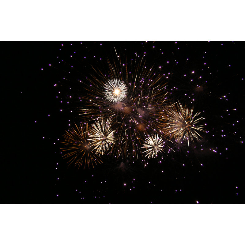 Bursting Fireworks In The Night Sky by LuisPortugal - Wrapped Canvas Print, 30cm H x 46cm W