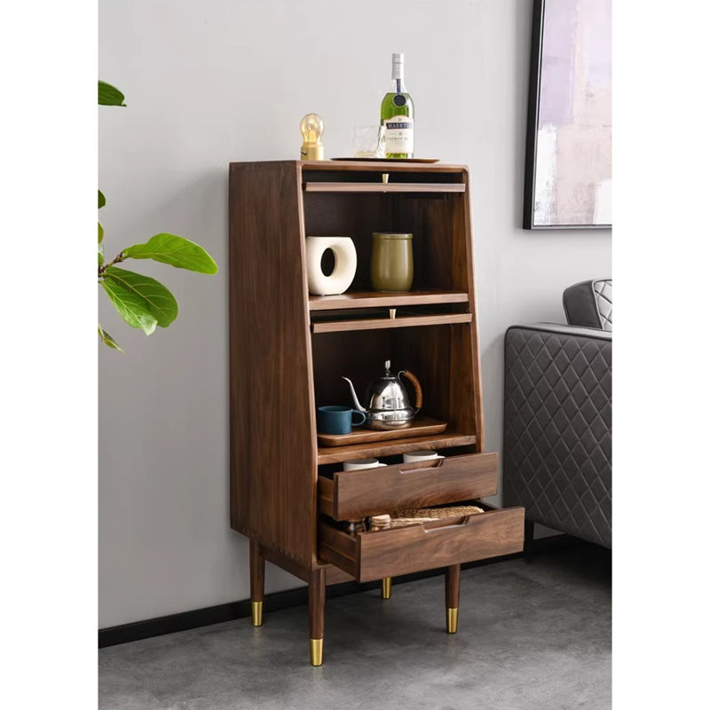 Armoire d'appoint légère en verre à portes rabattables
