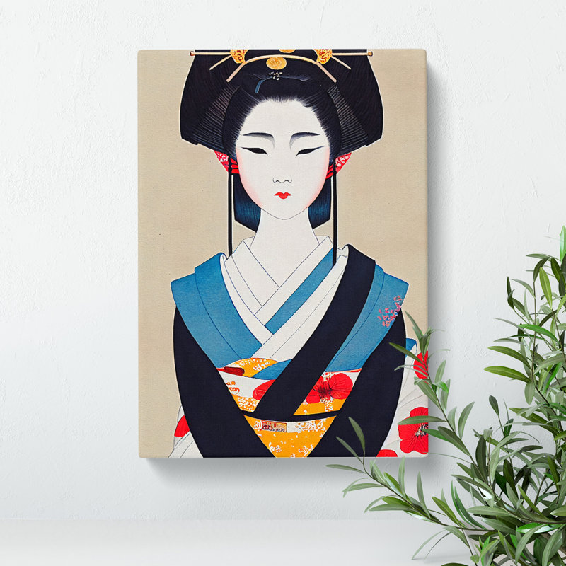 Picture Of A Geisha No.3 - Wrapped Canvas Print, 76cm H x 50cm W x 3cm D