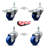 3.5 Inch SS Solid Poly 3/8 Inch Threaded Stem Caster Set 2 Total Lock Brake SCC