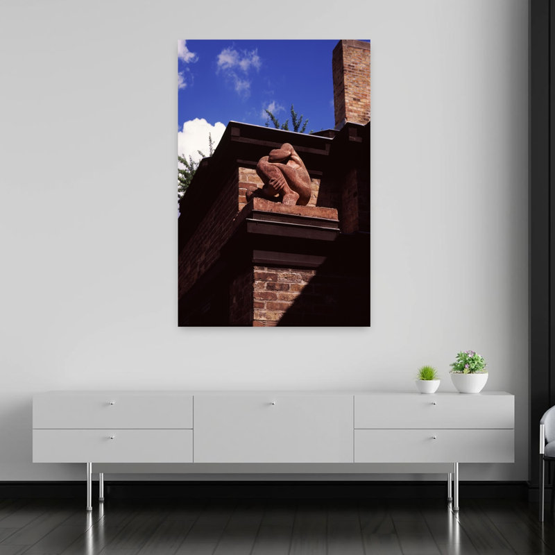 Low angle view of a house Frank Lloyd Wright Home And Studio Oak Park Cook County Illinois USA 1 Piece Wrapped Canvas Wall Art