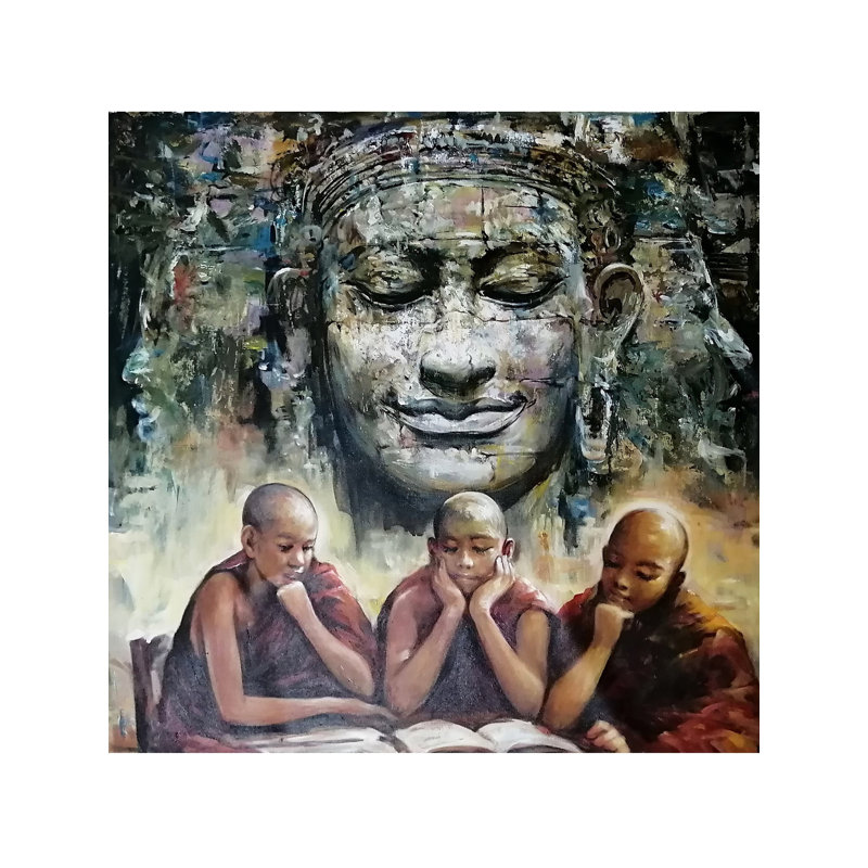Le Saint Moine, peinture | Acrylique sur toile | Peinture murale décorative