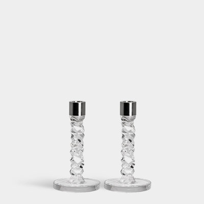 Ensemble de chandelles en cristal / acier inoxydable 2 pièces Carat