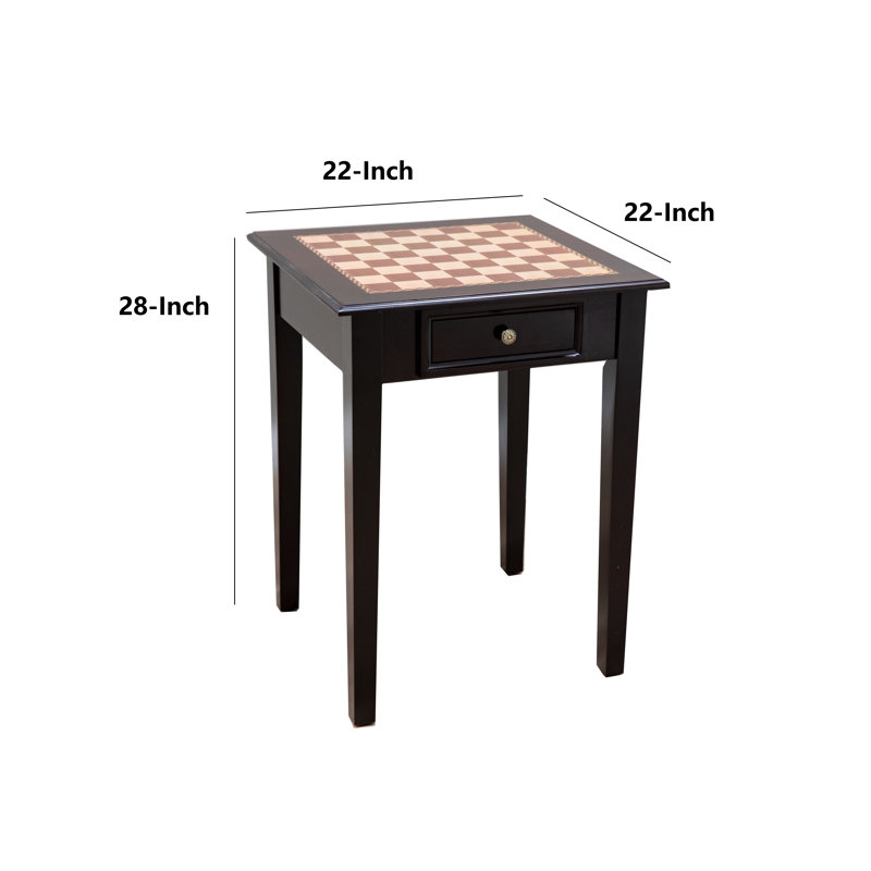 Mahogany Square Wood Classic End Table with Drawer