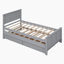 Lit plateforme avec lit gigogne et tiroirs, cadre de lit, lits-378488331
