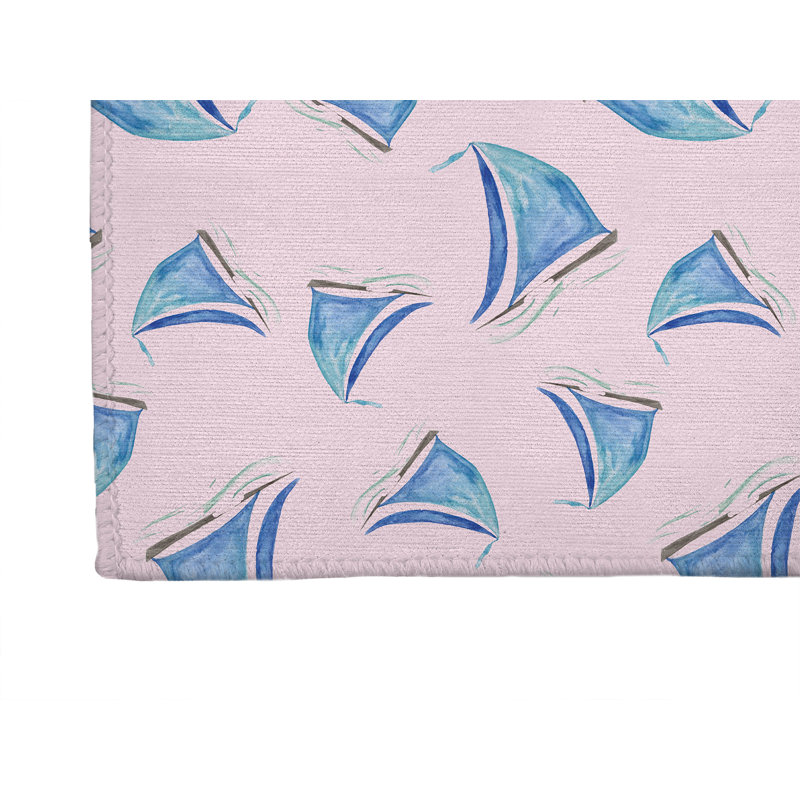 Tapis de cuisine antidérapant Summer, Rectangulaire 3 pi x 5 pi, Rose