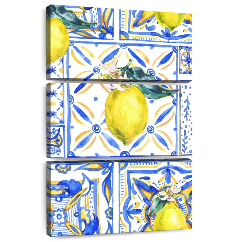 Yarlin Lemon Pattern Tiles, 23" H x 14" W