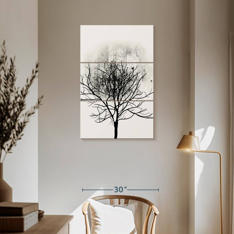 Harnek Black Tree Study, 57" H x 36" W