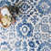 Batik Floral Handmade Tufted Wool Navy/Beige Area Rug