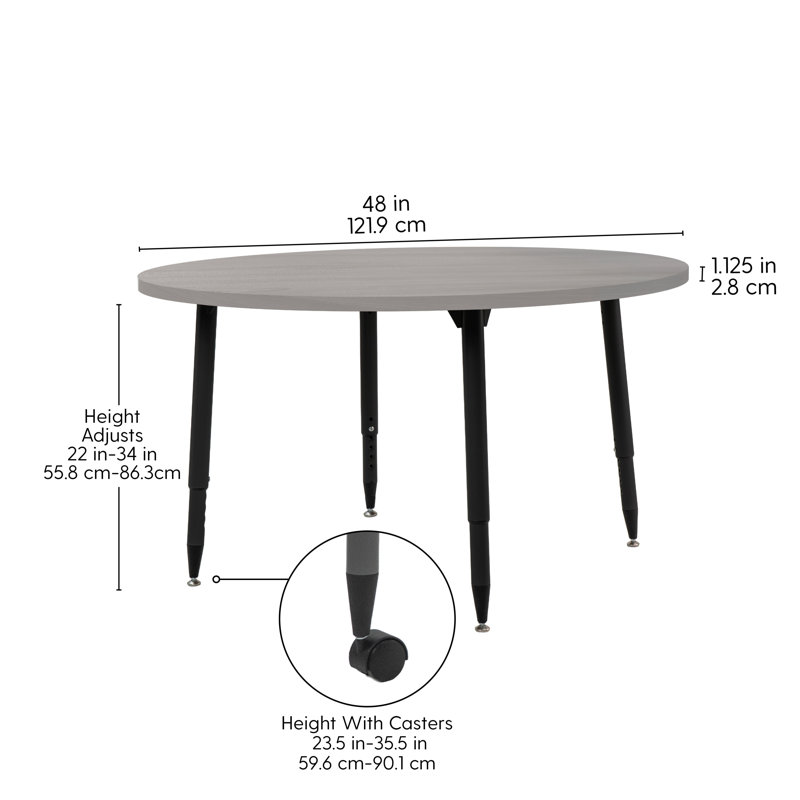 Table d'activité 48 po Adapte, 48 po x 36 po, Bois gris clair / noir
