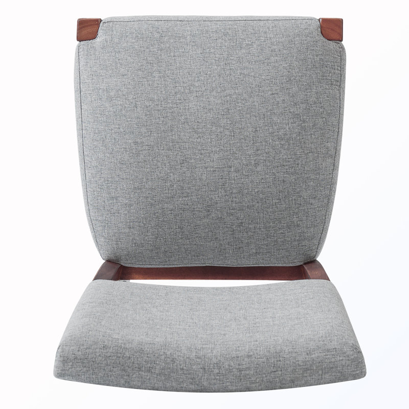 Ensemble de salle à manger 4 pièces avec 1 table, 2 chaises rembourrées et 1 banc, Brun et gris