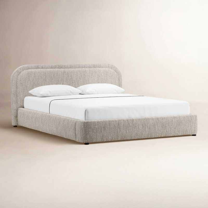 Agi Polyester Velvet Bed, Camel, Queen, King, Beige