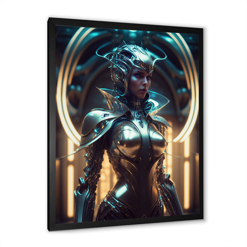 «Futuristic Robot Woman I», impression sur toile, Noir, H 40 po x l 30 po x P 1,5 po