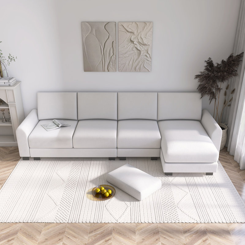 Ensemble de canapé luxueux en forme de L avec 2 coussins gratuits