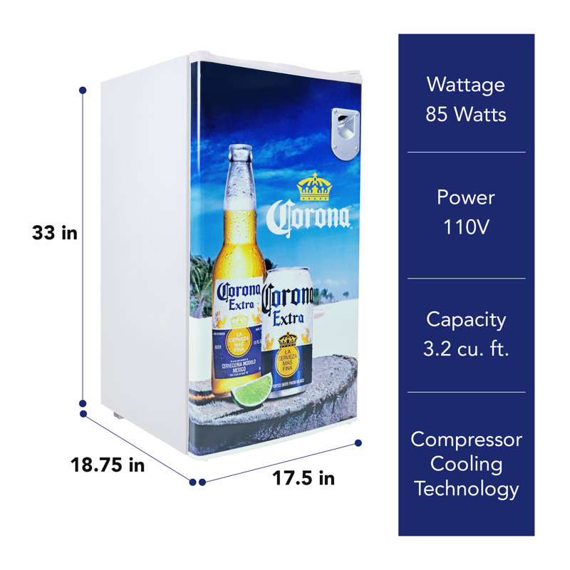 Mini réfrigérateur de 3,2 pi³, réfrigérateur compact de 90 L avec ouvre-bouteille