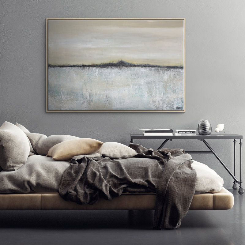 Art Landscape by Patricia Baliviera - Painting on Canvas, 102cm H x 152cm W, Black Floater Frame