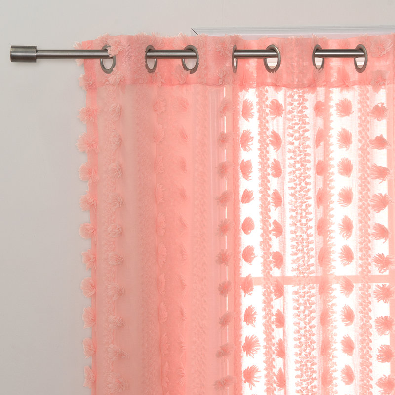 Paire de rideaux transparents avec œillets Alaina, Rose
