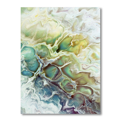 «Yellow and Green Abstract Strokes III», peinture sur toile