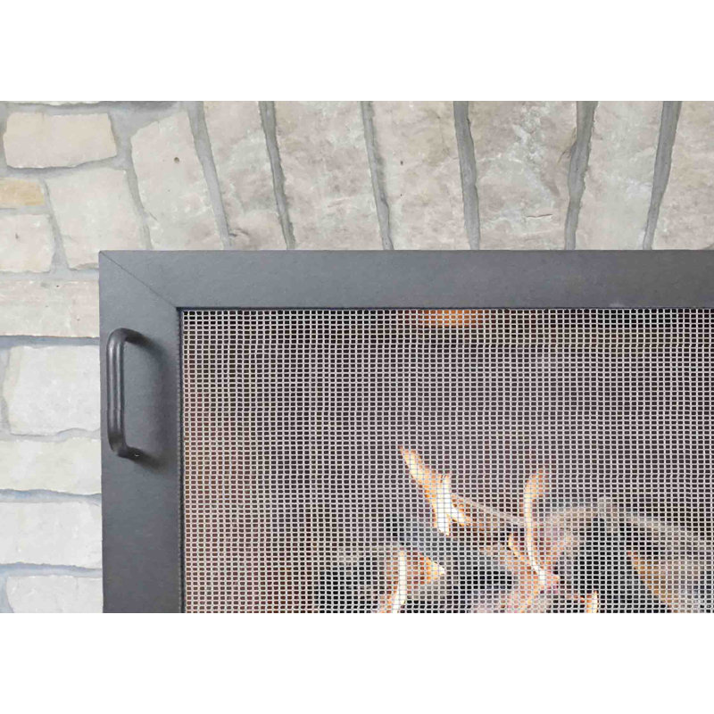 Pare-étincelles 1 panneau en acier Northwoods, Noir texturé, H 26 po x l 38 po x P 6,5 po