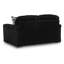 Addy Loveseat with Plush Cushions, 2 Accent Pillows, Black Corduroy 72 Inch