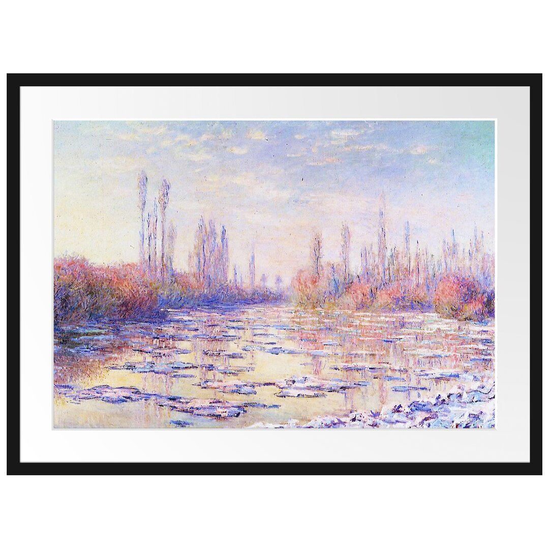 Gerahmter Kunstdruck Ice on the Seine von Claude Monet