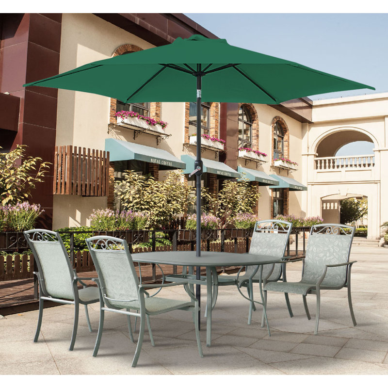 Quintana Round Patio Outdoor Parasol Green, 235cm H x 270cm W x 300cm D