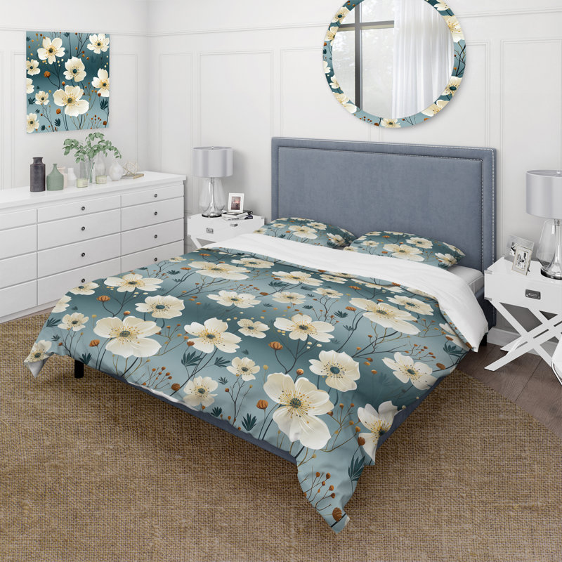 Ensemble de housse de couette Essence Petals, Housse de couette simple + 1 taie décorative stan
