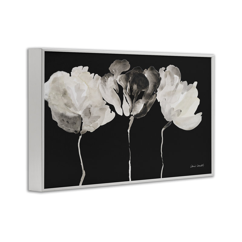 Trio de lumière sur giclée encadrée noire, design par Lanie Loreth, H 16 po x l 24 po, Giclée encadrée blanc bord de mer